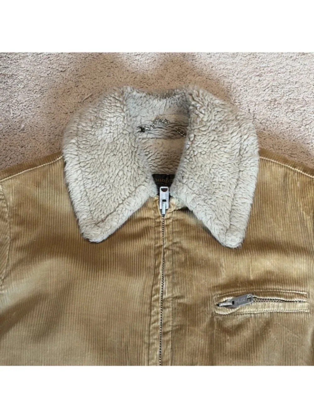 Vtg 70s Men’s Corduroy Jacket Sherpa Lining Size 40 Thrashed Shredded Grunge